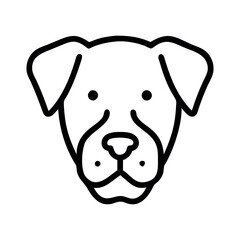 Simple line art illustration of a dog's head dog head, vector Art, Icon, Logo and Graphics. Dog head outline and line art illustration design.