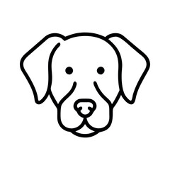 Simple line art illustration of a dog's head dog head, vector Art, Icon, Logo and Graphics. Dog head outline and line art illustration design.