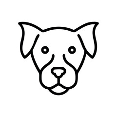 Simple line art illustration of a dog's head dog head, vector Art, Icon, Logo and Graphics. Dog head outline and line art illustration design.