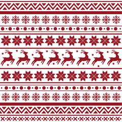 Seamless Scandinavian pattern for Christmas and New Year for winter hat, ugly sweater, jumper, paper or other designs.