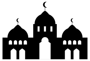 mosque black and white, mosque silhouette, masjid  architecture.