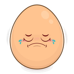 egg crying face cartoon cute