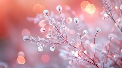 Naklejka premium Frost Covered Branches Winter Wonderland Scene