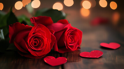 Romantic Rose and Heart Background &ndash; Perfect for Valentine's Day, Wedding Cards, and Elegant Floral Designs