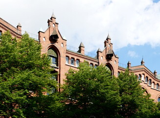 Historical Building in the Neighborhood Speicherstadt in the Hanse City Hamburg