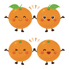 仲良しオレンジのキャラクターイラストセット