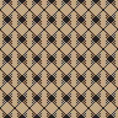 Neutral Colour Argyle Fair Isle Seamless Pattern Design