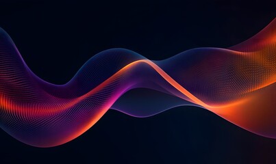 Wavy, colorful, glowing abstract lines against a dark background.