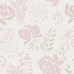 Pastel Abstract Floral Seamless Pattern Design