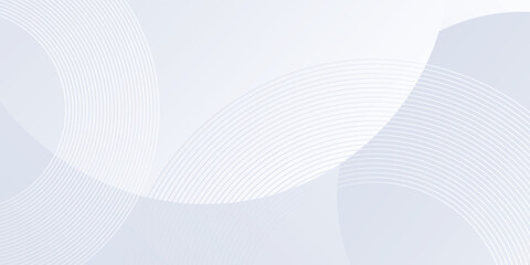 Abstract white background with white circle lines. Digital future technology simple art