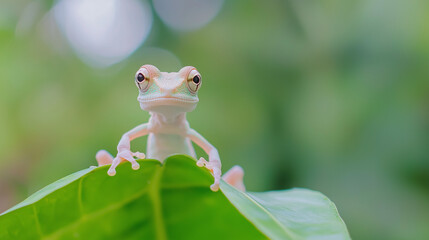 Obraz premium Tiny Chameleon on a Leaf 