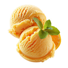 Delicious Tangerine Sorbet  Isolated On White Background