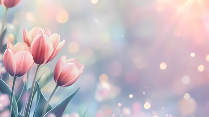 Obraz premium Dreamy tulips under soft glowing lights