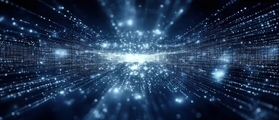 Obraz premium Abstract Digital Data Stream: Futuristic Technology Background Image