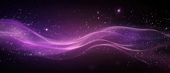 Fototapeta premium Abstract Purple Cosmic Wave with Sparkling Stardust Background