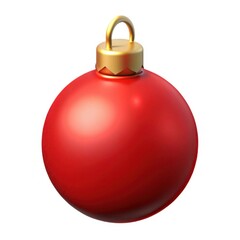 3D christmas red ball on white background

