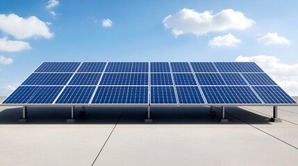 Solar panel installation capturing sunlight on a clear day for sustainable energy.