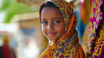 The vibrant Sudanese marketplace showcases traditional attire and exquisite handicrafts, reflecting the rich heritage and customs of the Sudanese people.