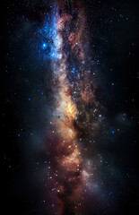 Obraz premium Stunning night sky with the Milky Way stretching across a starry backdrop. Ideal for nature and astronomy themes.