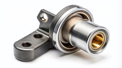 Crankshaft Position Sensor: Automotive Engine Part, Isolated White Background, High-Resolution Image, Detailed Close-Up, Mechanical Component, Auto Parts Photography