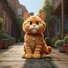 Cute Chubby cat illustration design