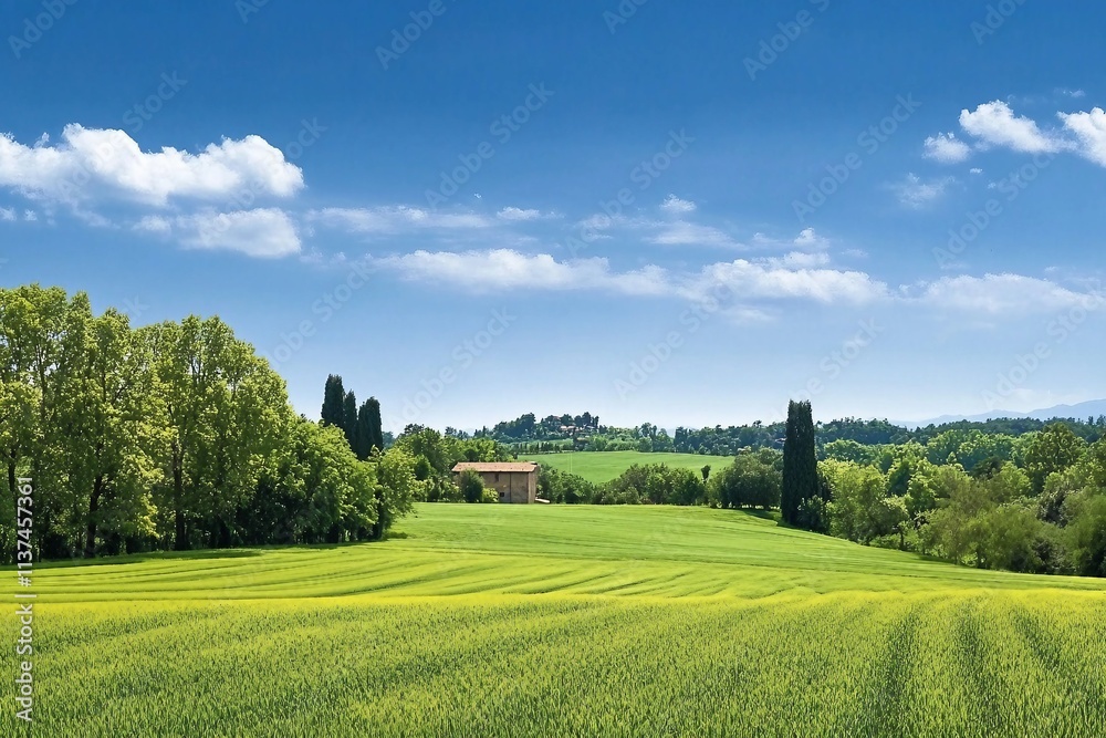 Wall mural Countryside landscape. Italy. Beautiful typical countryside summer landscape.