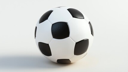 Fototapeta premium A classic black and white soccer ball on a white background.