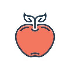 Color illustration icon for apple