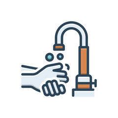 Obraz premium Color illustration icon for wash hands