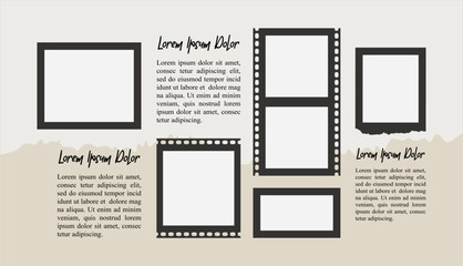 Pictures or photos frame collage layout abstract photo frames and digital photo wall template