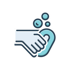 Color illustration icon for use soap