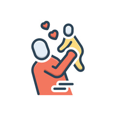 Color illustration icon for father