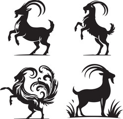 Elegant Goat Silhouettes Collection