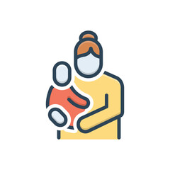 Color illustration icon for mother
