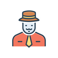 Color illustration icon for uncle