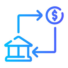 bank transfer Line Gradient Icon