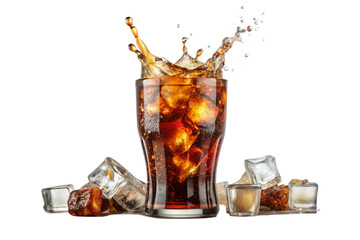 cola with ice cubes