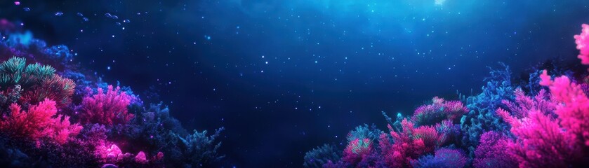 Fototapeta premium An openworld VR game, a player exploring a breathtaking alien planet, vibrant plants glowing under bioluminescent skies, ultrawide angle