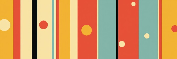 Retro striped pattern with dots.