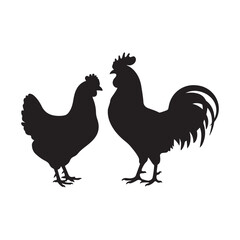 chicken silhouette vector icon design