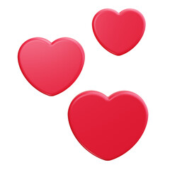 hearts 3d Render Icons