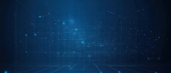 Fototapeta premium Abstract Digital Network Connection, Futuristic Technology Background