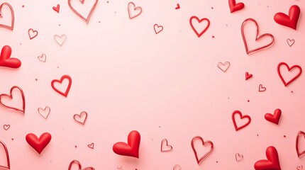 Romantic Valentine's Day hearts on a pink background. Perfect for love-themed designs and celebrations!