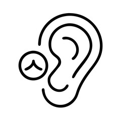 ear with heart listening support icon