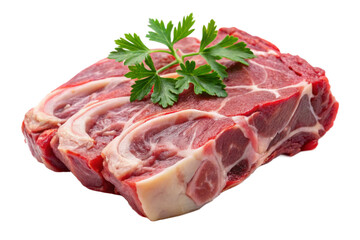 raw meat on a white background