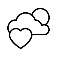 heart and cloud icon icon, mental health day line art, mental health day icon - simple black line art icon of heart and cloud icon, for mental health day celebrations. mental health day vector art.