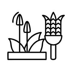 harvest corn icon, mental health day line art, mental health day icon - simple black line art icon of harvest corn, for mental health day celebrations. mental health day vector art.