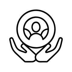 mindfulness symbol icon, mental health day line art, mental health day icon - simple black line art icon of mindfulness symbol, for mental health day celebrations. mental health day vector art.