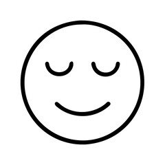 peaceful face emoji icon, mental health day line art, mental health day icon - simple black line art icon of peaceful face emoji, for mental health day celebrations. mental health day vector art.