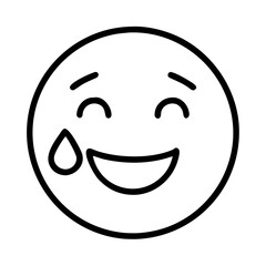 smiling face with a tear emotional balance icon